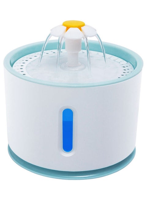 2.4L Automatic Pet Cat Water Fountain Blue 19.5x14.5x19.5cm