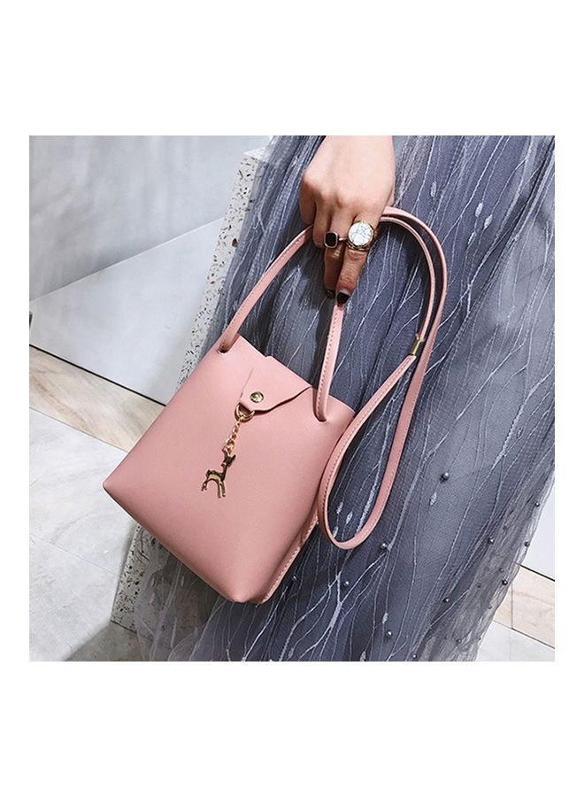 Generic - Solid Pattern Shoulder Bag Pink - Image 1