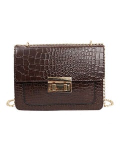 Chain Rivet Square Shoulder Bag Brown