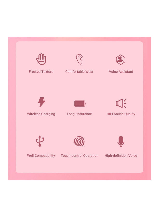 Generic - TWS Bluetooth Earbuds With Charging Case Pink - Image 1