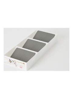 Home Box Omega Spice 3-Drawer Storage Organiser White/Grey 39.3x14.8x5cm  - Image 1