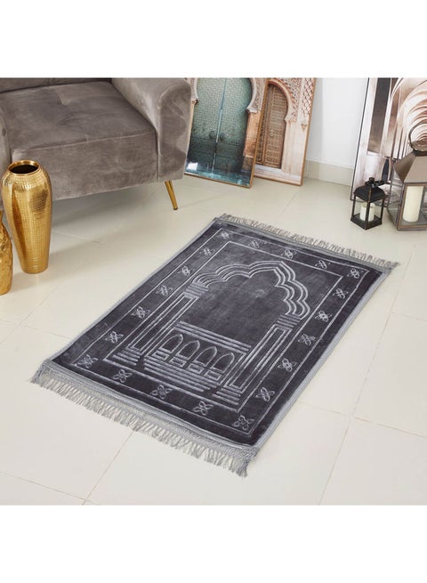 Raschel Prayer Mat Grey/White 120x80cm
