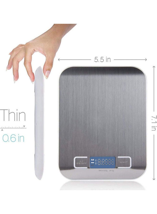 Digital Food Kitchen Scale grey 7.1 x 5.5 x 0.6inch - Image 5