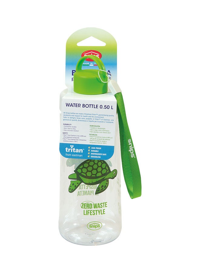 Snips Printed Water Bottle Clear/Green 21x7.5cm - Image 3