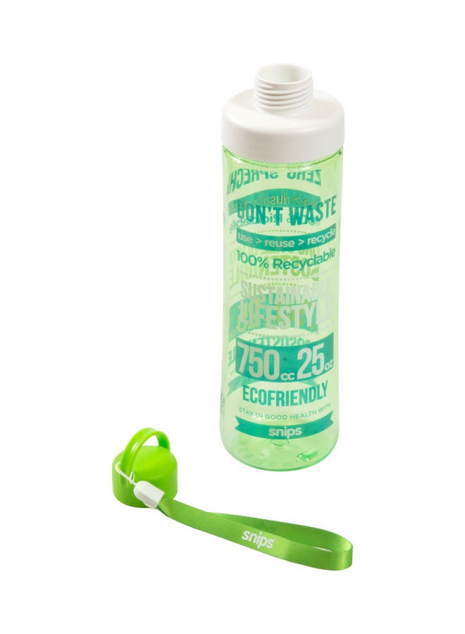 Snips Printed Water Bottle Green/Clear 26.5x7.5cm - Image 2