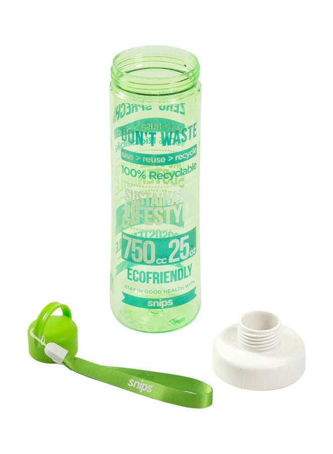 Snips Printed Water Bottle Green/Clear 26.5x7.5cm - Image 3