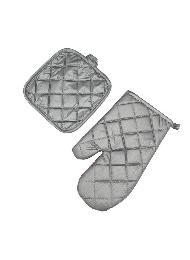 2-Piece Cotton Oven Pad And Glove Multicolour 28x17cm  - Image 2