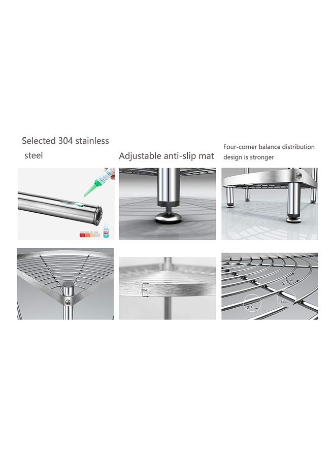 4-Layer Storage Rack Silver 102x47x35cm