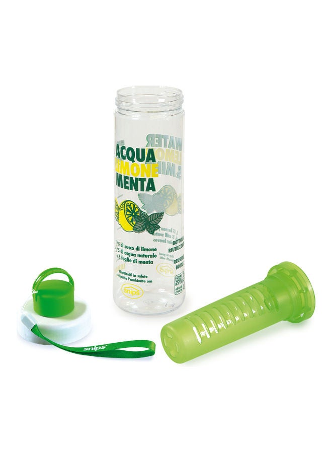 Snips Tritan Mint And Lemon Printed Water Bottle Clear/Green - Image 2