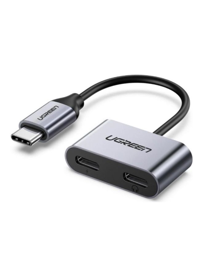 Ugreen 2-In-1 USB C Headphone And Charge Adapter Black/Silver  - Image 1