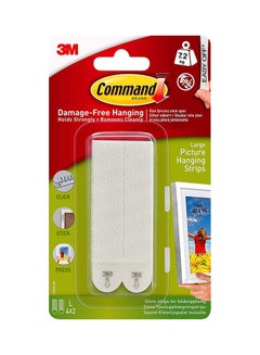 3M 2-Piece Large Picture Hanging Strips White 60x90cm  - Image 1