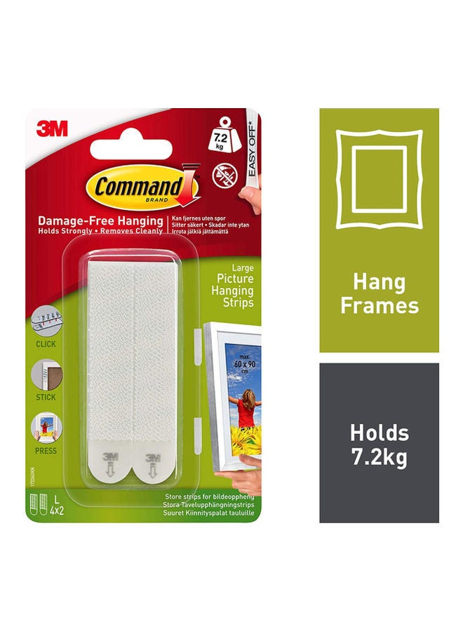 3M 2-Piece Large Picture Hanging Strips White 60x90cm - Image 2