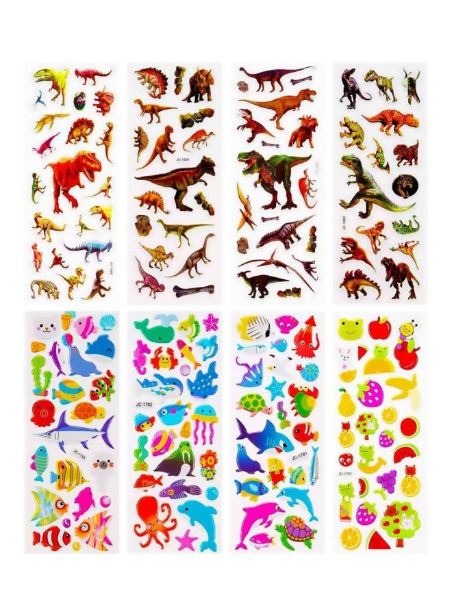 50-Piece 3D Puffy Sticker Sheet Set 7x20cm