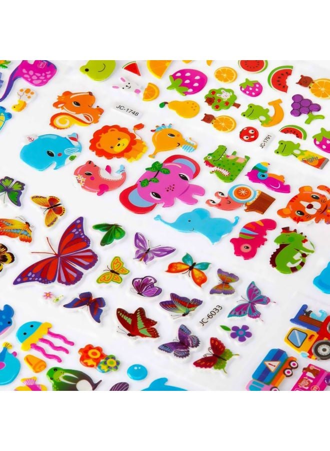 50-Piece 3D Puffy Sticker Sheet Set 7x20cm