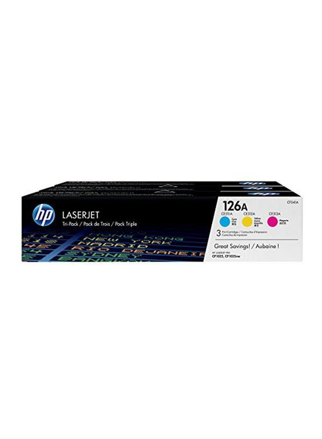 HP Pack Of 3 126A LaserJet Toner Cartridges Cyan/Yellow/Magenta - Image 2