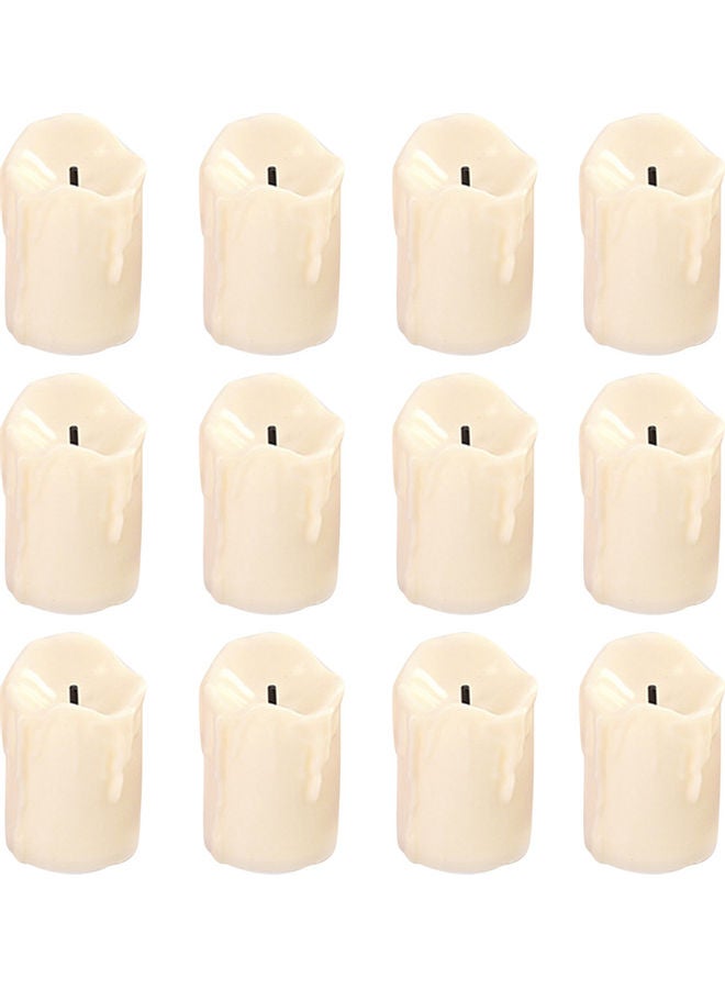 12-Piece Flameless Candle Light Set Beige 