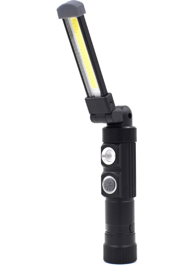 Portable USB Rechargeable COB LED Flashlight Black 12.00x4.00x8.00cm - Image 1