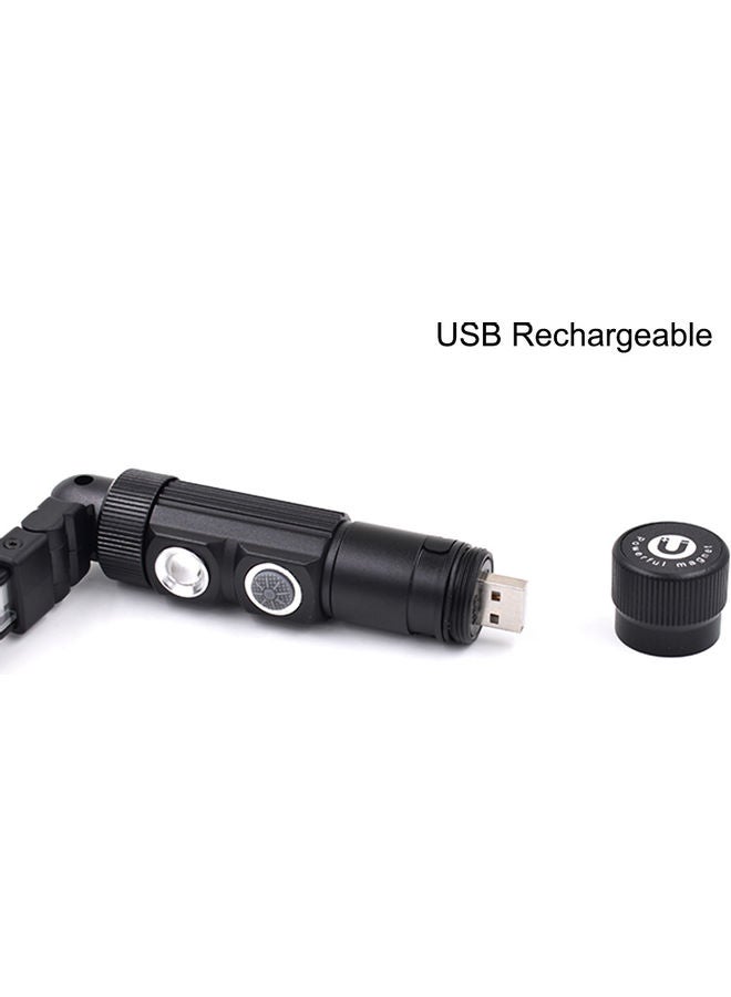 Portable USB Rechargeable COB LED Flashlight Black 12.00x4.00x8.00cm - Image 3