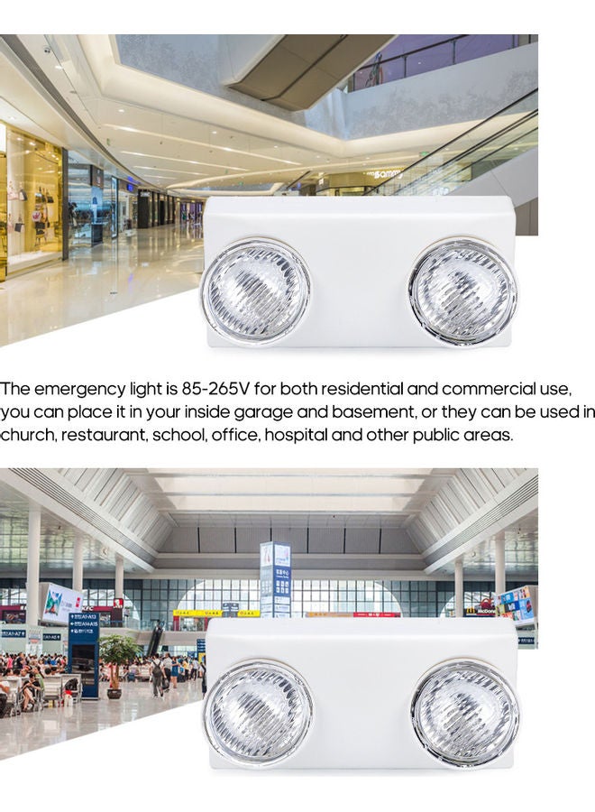 Two Head LED Emergency Light White 31.00x9.00x15.00cm