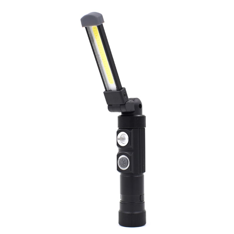 Portable USB Rechargeable COB LED Flashlight Black 12.00x4.00x8.00cm - Image 4
