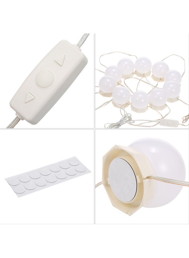 مجموعة مكونة من 10 مصابيح بإضاءة LED لمرآة التزيين أبيض 45x45x51مم  - Image 3