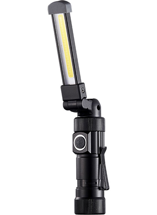 Generic - Portable USB Rechargeable COB LED Flashlight Black 10.80x4.00x8.00cm - Image 1