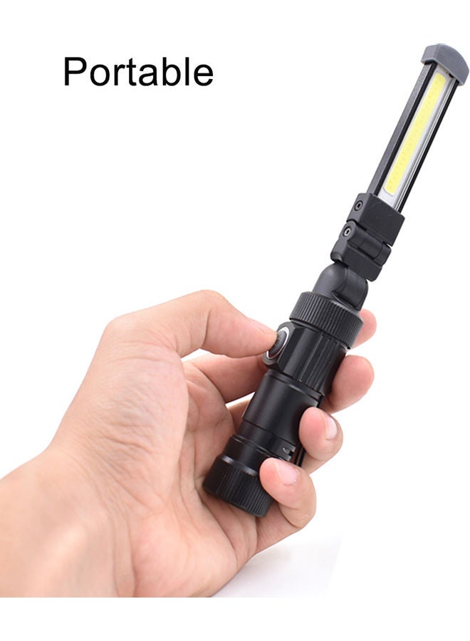 Generic - Portable USB Rechargeable COB LED Flashlight Black 10.80x4.00x8.00cm - Image 1