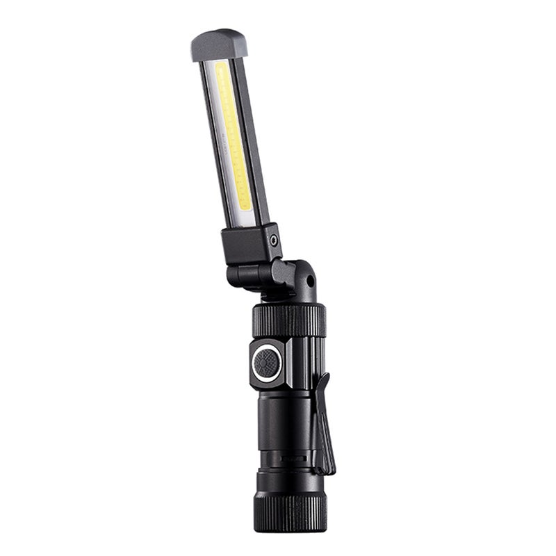Generic - Portable USB Rechargeable COB LED Flashlight Black 10.80x4.00x8.00cm - Image 1