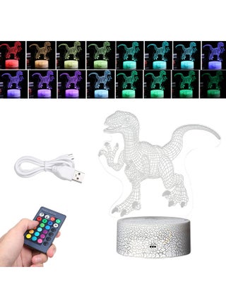 3D Dinosaur LED Night Light multicolour 21.50x5.30x15.00cm - v1608193354/N43132851A_1