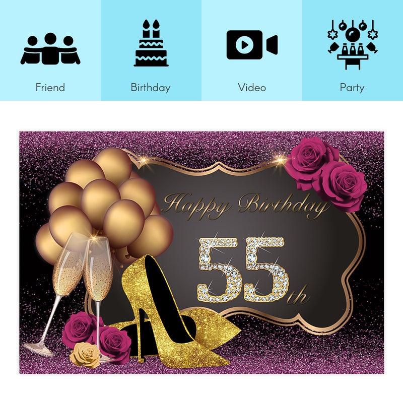 خلفية تصوير بتصميم رسومات كرتونية ومطبوع عليها عبارة "Happy Birthday"، تأتي بمقاس 7×5 أقدام متعدد الألوان - Image 3