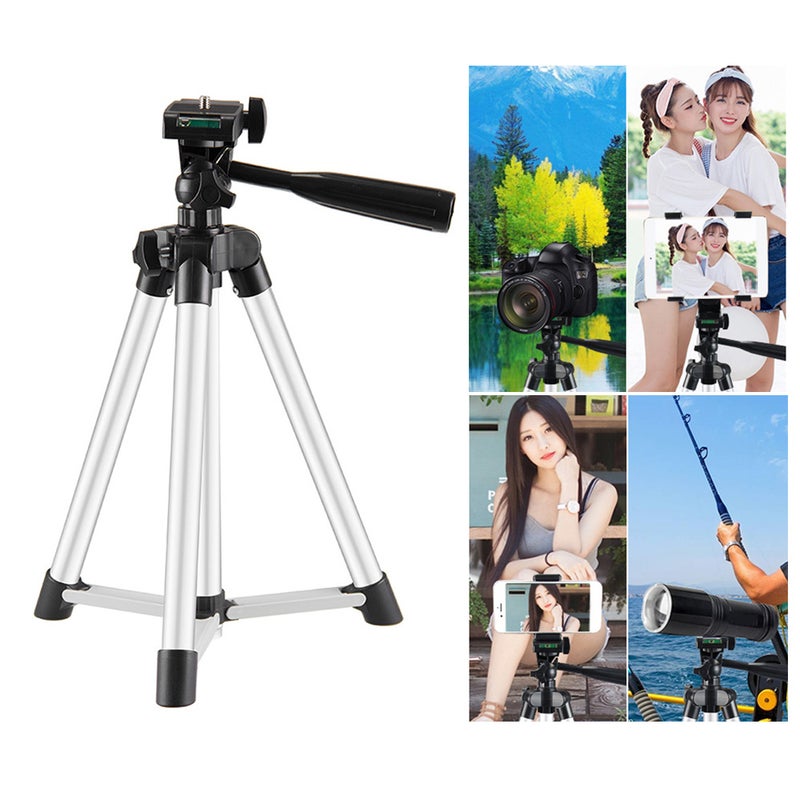 50cm Lightweight Tripod With Phone Holder Storage Bag Silver  - Image 4