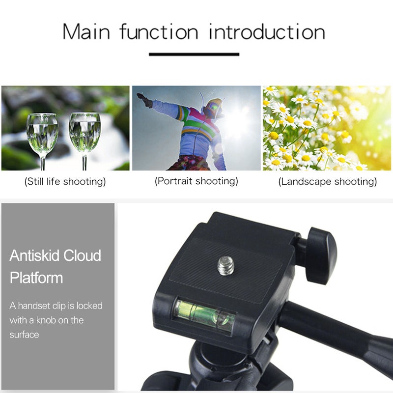 50cm Lightweight Tripod With Phone Holder Storage Bag Silver  - Image 5