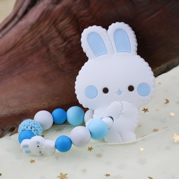 1-Piece Safe Rabbit Silicone Baby Teether Ring Nursing Bracelet  - Image 4