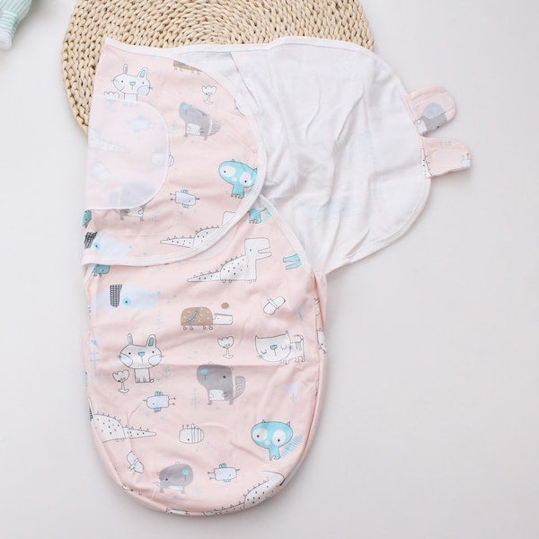 Newborn Knitting Zipper Print Binding Comfortable Simple Swaddling