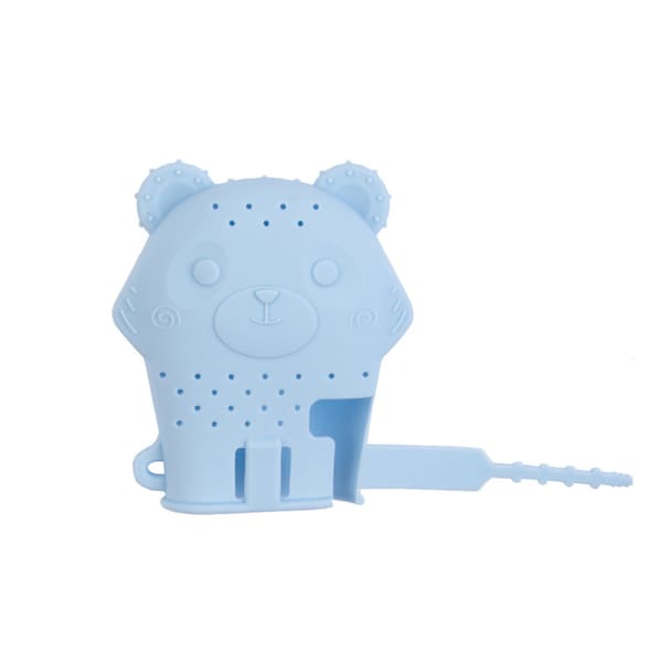 عضاضة أسنان للأطفال من السيليكون الناعم بتصميم حيوان كرتوني بلون سادة - Image 2