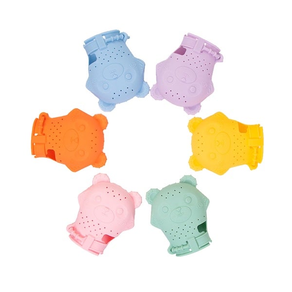 عضاضة أسنان للأطفال من السيليكون الناعم بتصميم حيوان كرتوني بلون سادة - Image 3