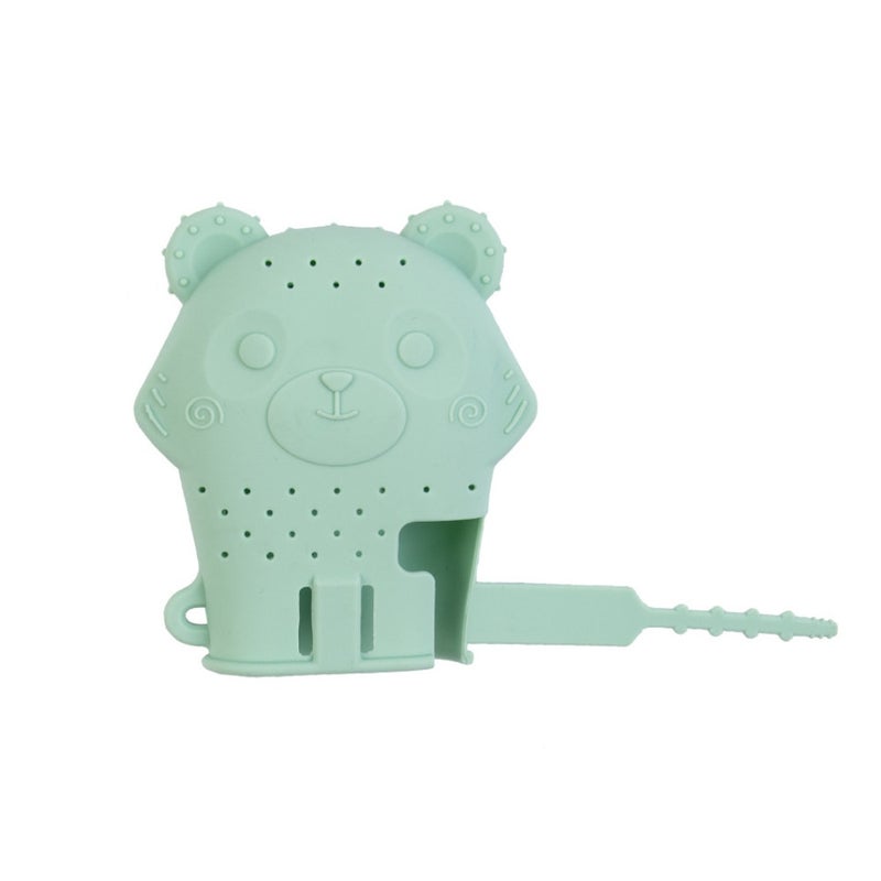 عضاضة أسنان للأطفال من السيليكون الناعم بتصميم حيوان كرتوني بلون سادة - Image 1