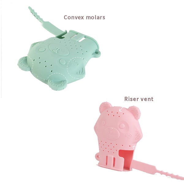 عضاضة أسنان للأطفال من السيليكون الناعم بتصميم حيوان كرتوني بلون سادة - Image 4