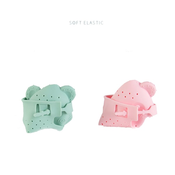 عضاضة أسنان للأطفال من السيليكون الناعم بتصميم حيوان كرتوني بلون سادة - Image 5