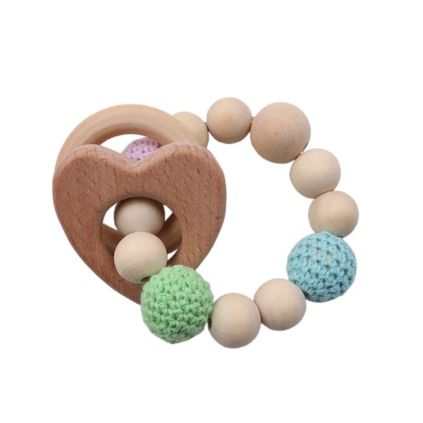 1-Piece Safe Beech Wooden Teething Bracelet Unicorn Animal Chew Toy  - Image 2