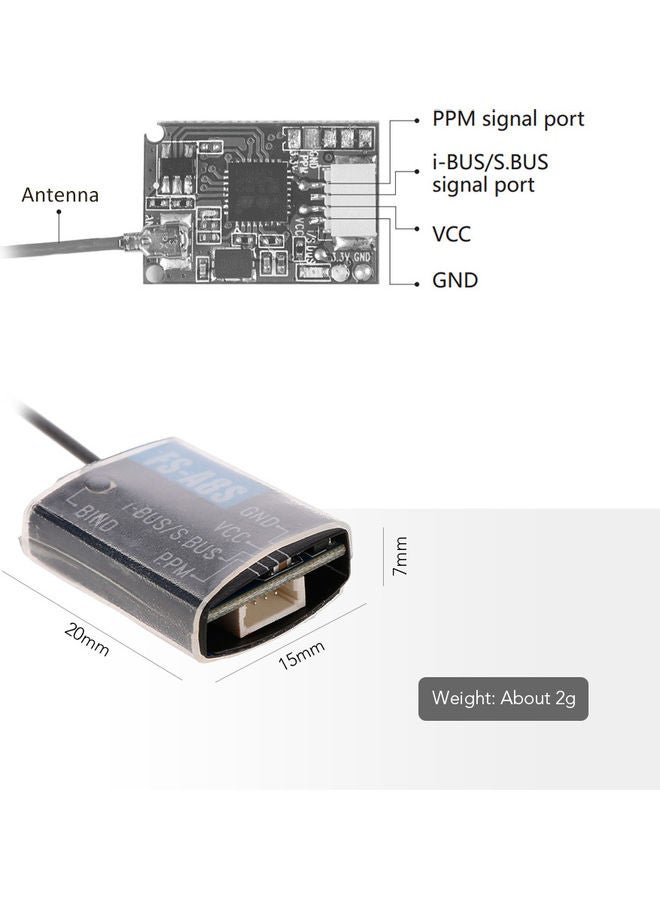 Flysky - SBUS Output Mini Receiver 7 x 1.5 x 3.5cm - Image 1