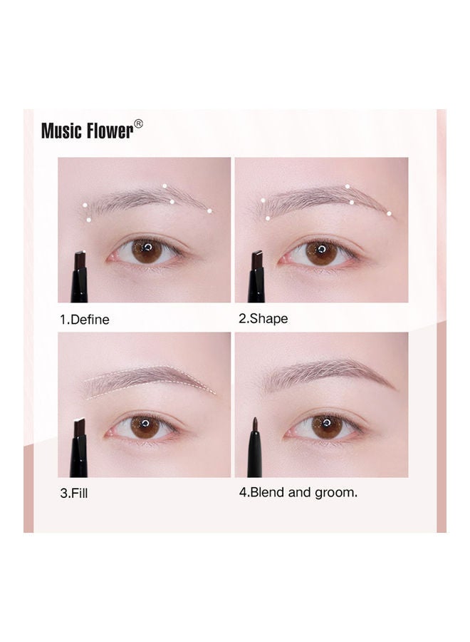 ميوزك فلاور قلم رسم حواجب برأس مزدوج كاكي - Image 2