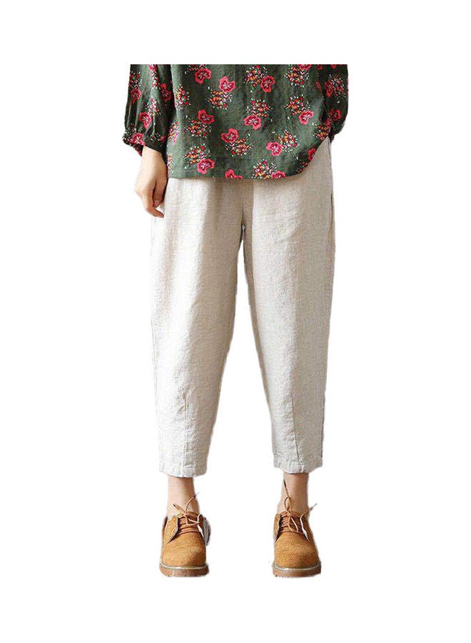 Generic - Casual High Waist Capri Pants Harem Trousers White - Image 1