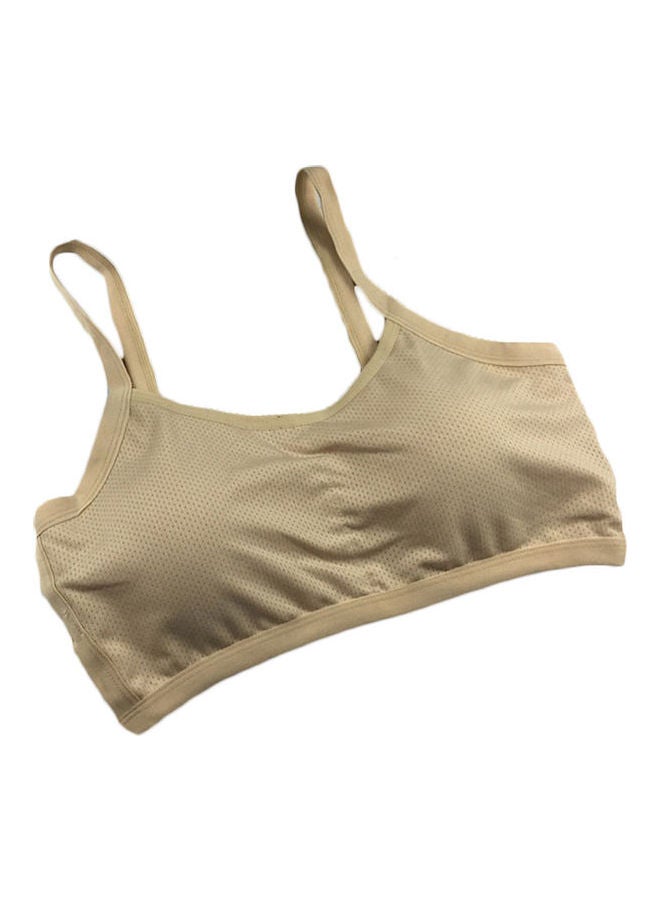 Breathable Stretch Push Up Brassiere Sport Bra Brown - Image 1