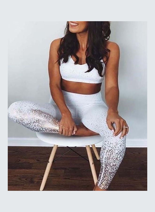 High Waist Push Up Fitness Yoga Pants White - Image 3