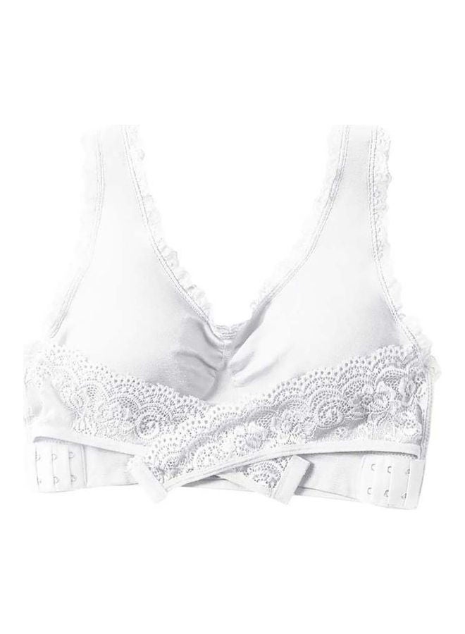 Breathable Wireless Push-Up Running Vest Bra White  - Image 1