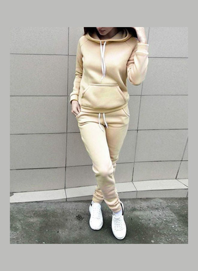 2-Piece Sports Tracksuit Long Sleeve Hoodies Sweatpants Set Black  - Image 5