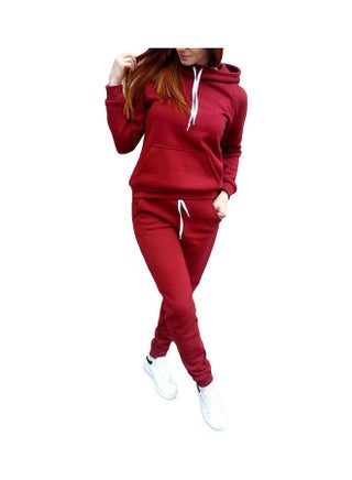 2-Piece Sports Tracksuit Long Sleeve Hoodies Sweatpants Set Red - v1608200209/N43112074V_1