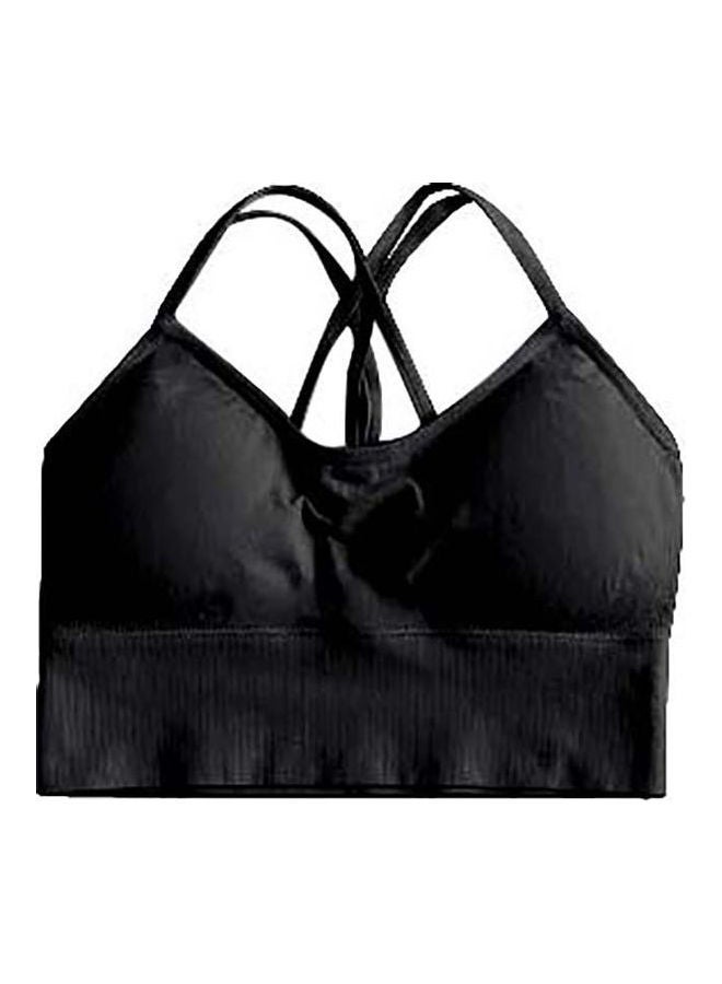 Shockproof Breathable Padded Wireless Gym Sport Yoga Bra Black - Image 1
