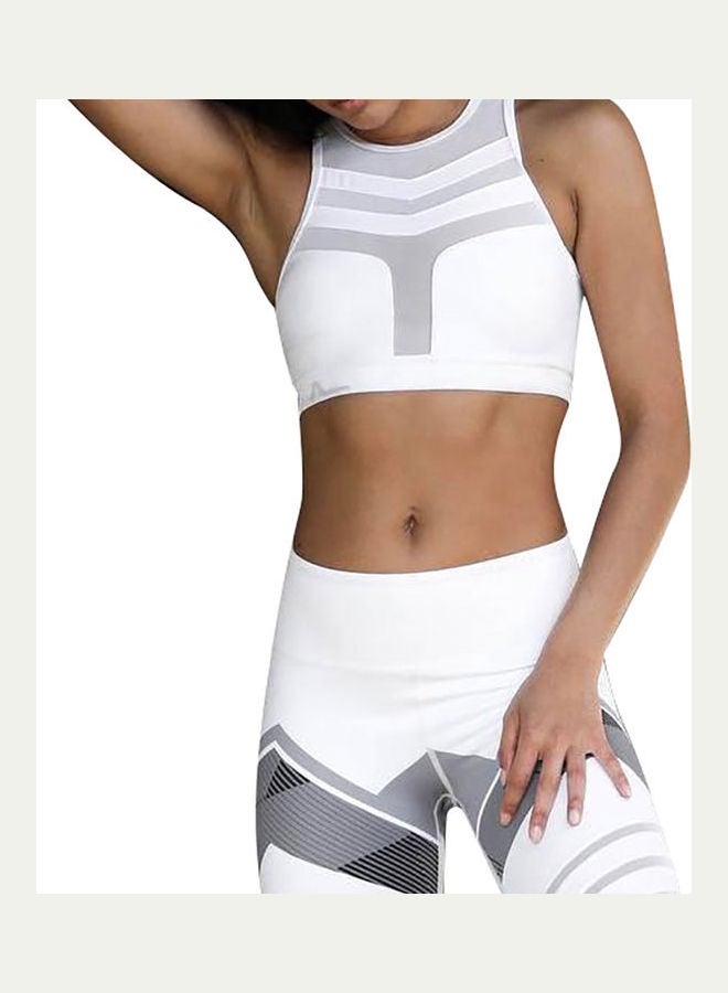 Workout Yoga Sport Breathable Stretch Sleeveless Vest Tank Top White  - Image 1